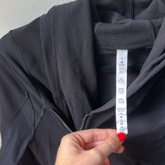 LULULEMON sz 8 BHAKTI JACKET Yoga BLACK Double Zip Wrap Define - Picture 3 of 5